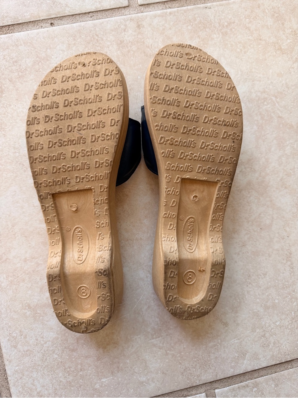 Dr. Scholl's Women's Navy Slide Sandals with Gold Accent - Picture 6 of 7